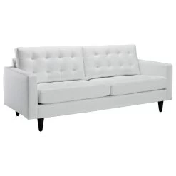 Modern Contemporary Living Room Leather Sofa White