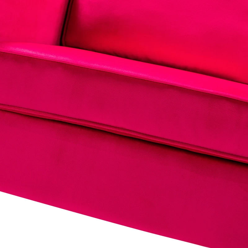 Upholstered Sofa With Loose Back, Fushia - Image 7
