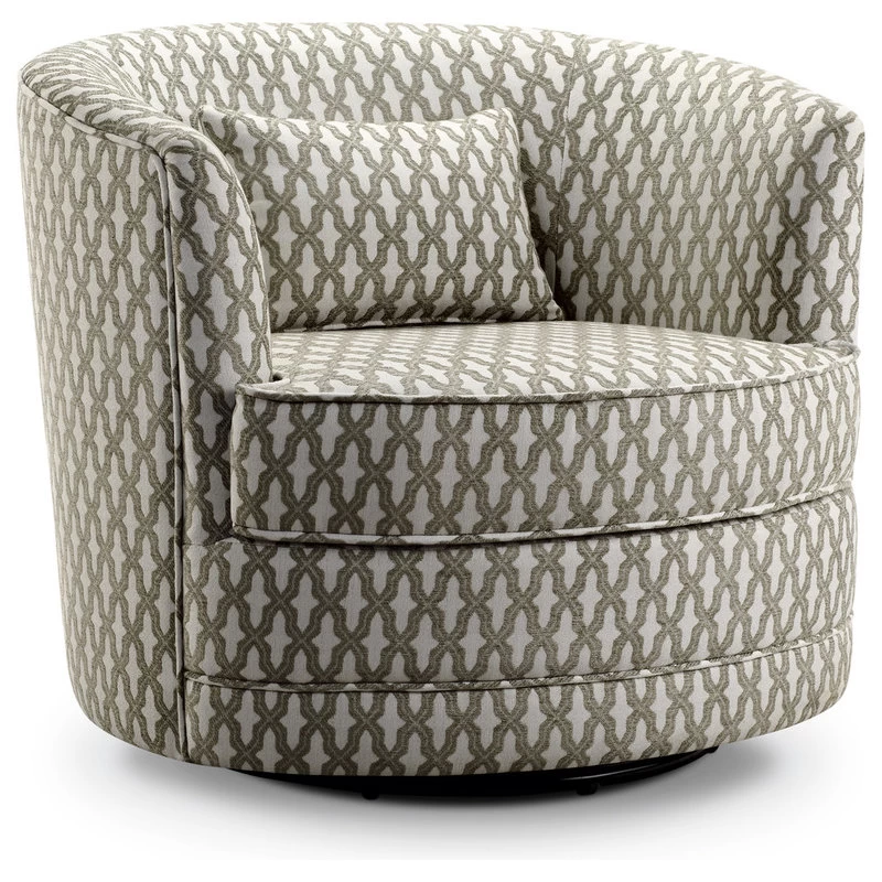 Dmitri Swivel Barrel Chair, Beige, White - Image 3