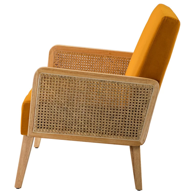 Wicker Arm Loveseat, Yellow - Image 3