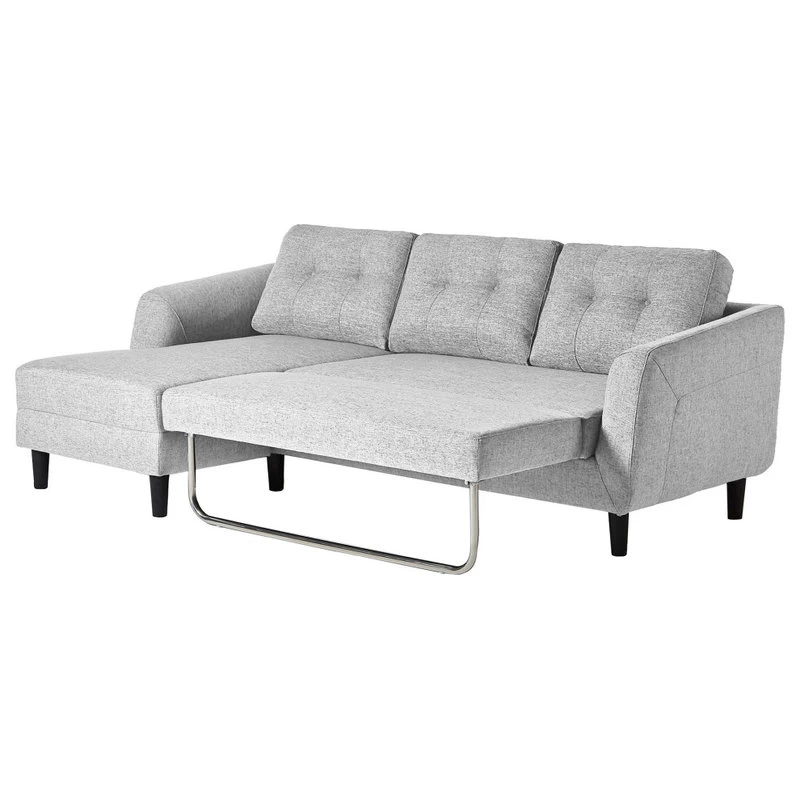Belagio Sofa Bed With Chaise, Light Gray, Left - Image 6