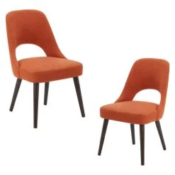 INK+IVY Nola Dining Chairs, Set Of 2, Orange