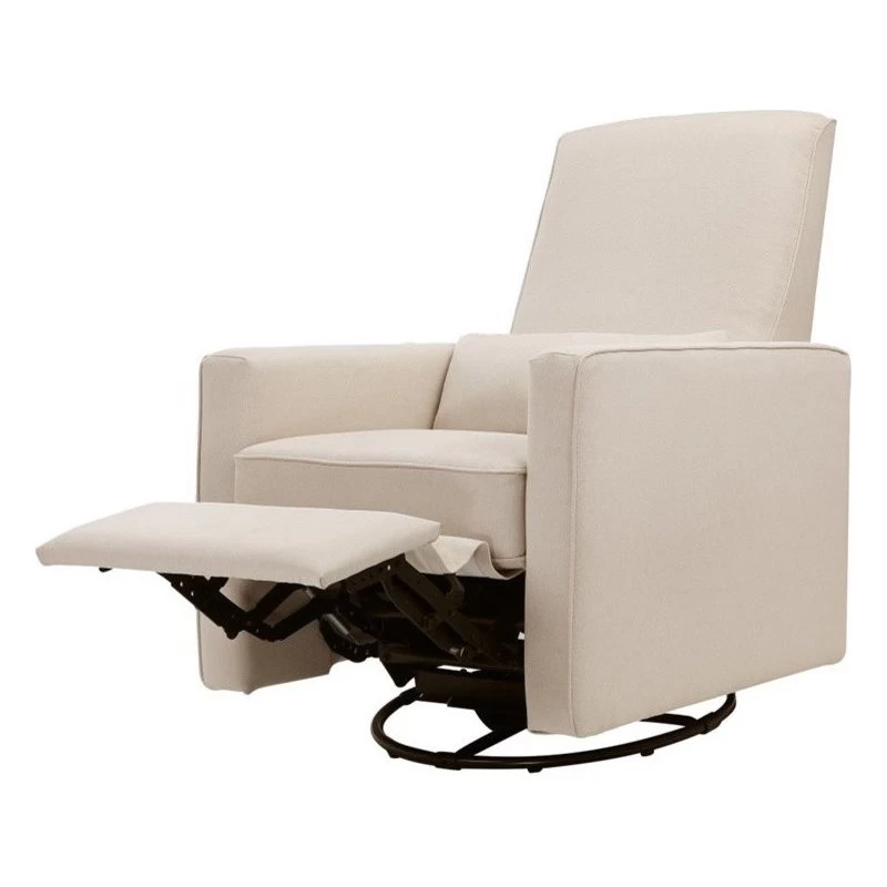 DaVinci Piper Recliner And Swivel Glider In Cream With Piping