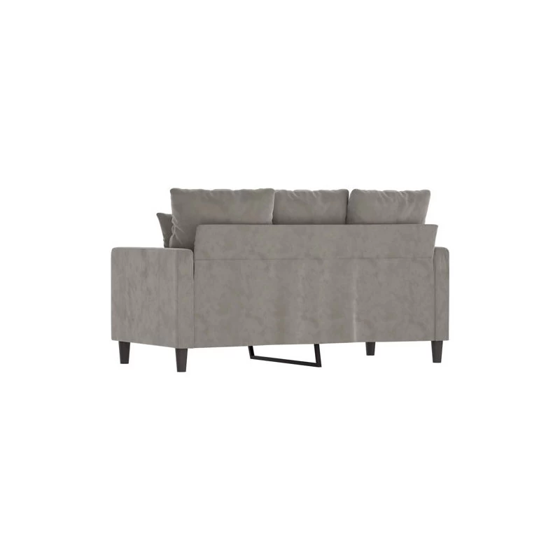 VidaXL 2-Seater Sofa Light Gray Velvet Living Room Lounge Seating Couch Settee - Image 5