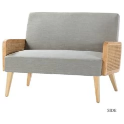 Wicker Arm Loveseat, Pewter