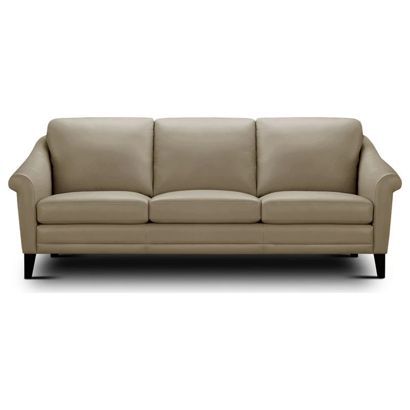 Sienna Genuine Leather Midcentury Modern Sofa, Beige - Image 5