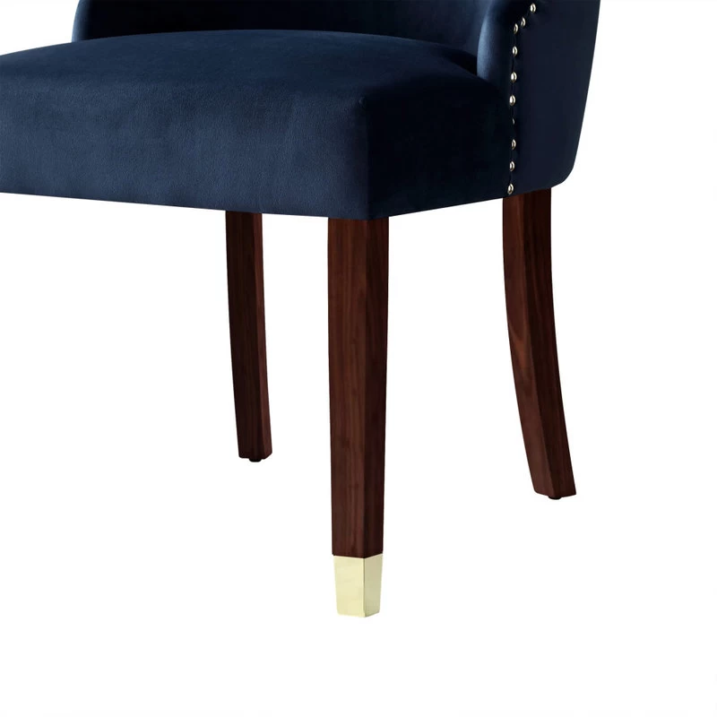 The Grand Dining Chair, Set Of 2, Navy Blue Velvet/Goldtone - Image 7
