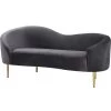 Ritz Velvet Loveseat, Gray