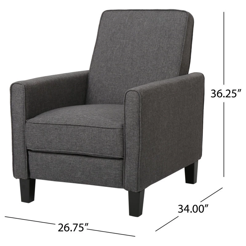 Susan Fabric Recliner, Set Of 2, Smoke And Dark Brown - Image 4