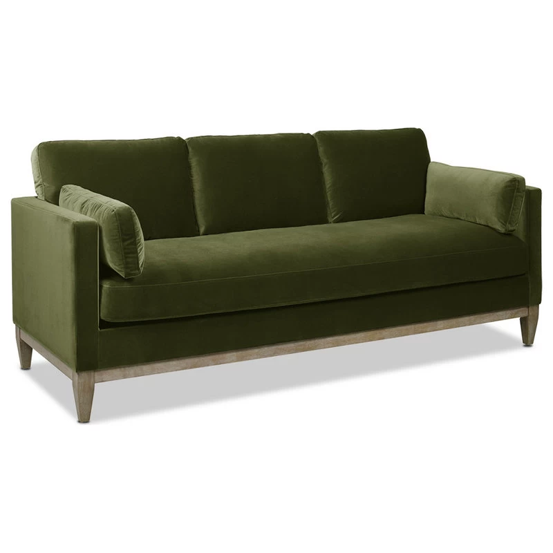 Knox 84" Modern Farmhouse Sofa, Olive Green Performance Velvet - Image 4