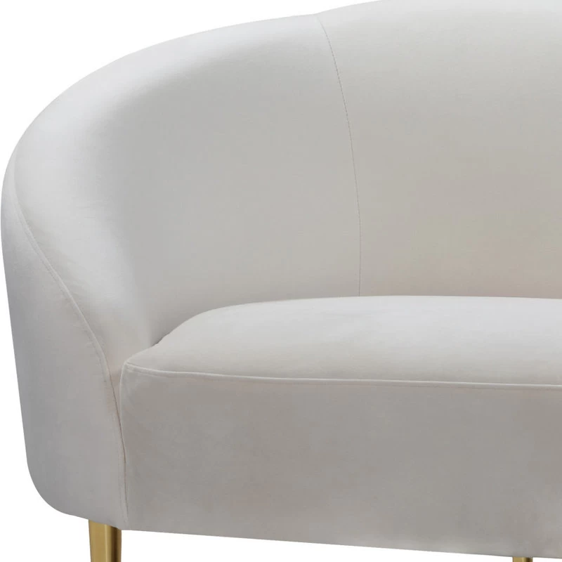 Ritz Velvet Sofa, Cream - Image 5