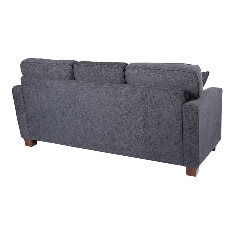 Russell Sectional, Navy Fabric With 2 Pillows And Coffeeed Legs - Image 3