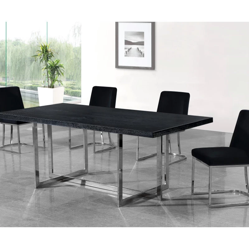 The Josephine Velvet Dining Chair, Black And Silver, Set Of 2 - Image 5