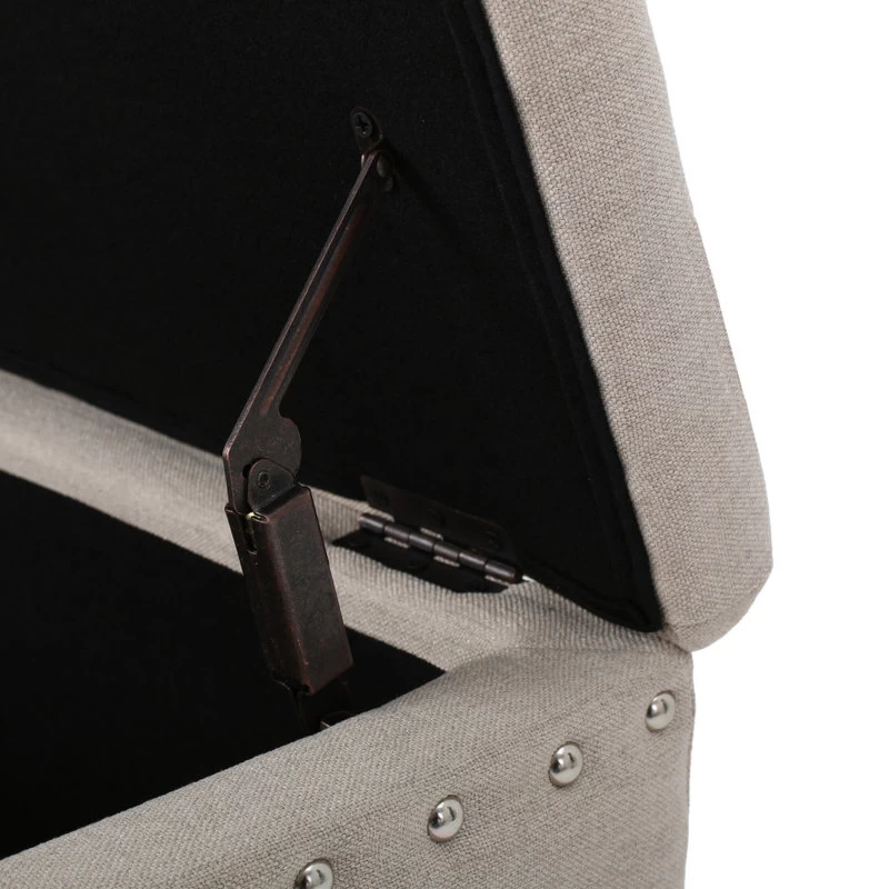 GDF Studio Evvy Fabric Storage Ottoman, Wheat - Image 8