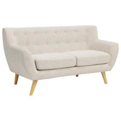 Remark Upholstered Fabric Loveseat, Beige