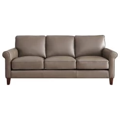 Hydeline Laguna 100% Leather Sofa, Taupe