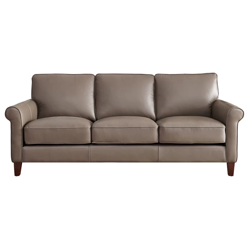 Hydeline Laguna 100% Leather Sofa, Taupe