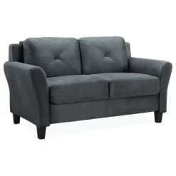 Hawthorne Collection Loveseat In Dark Gray