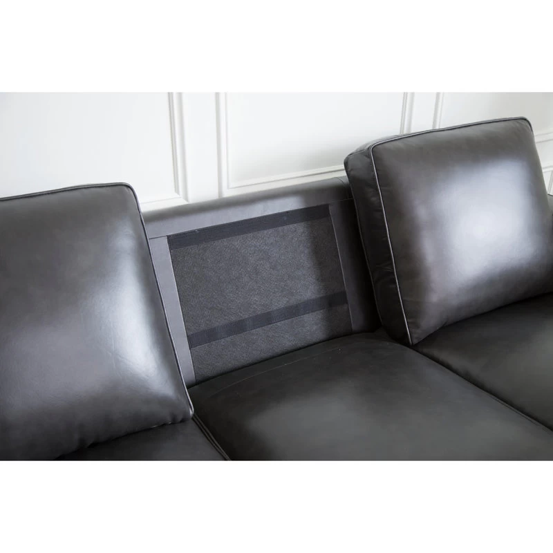 Stardell Top Grain Leather Sofa, Dark Gray - Image 4