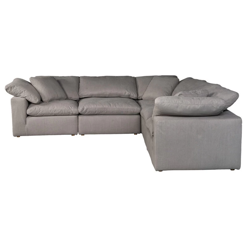 133.5 Inch Classic L Modular Sectional Livesmart Grey Scandinavian - Image 2
