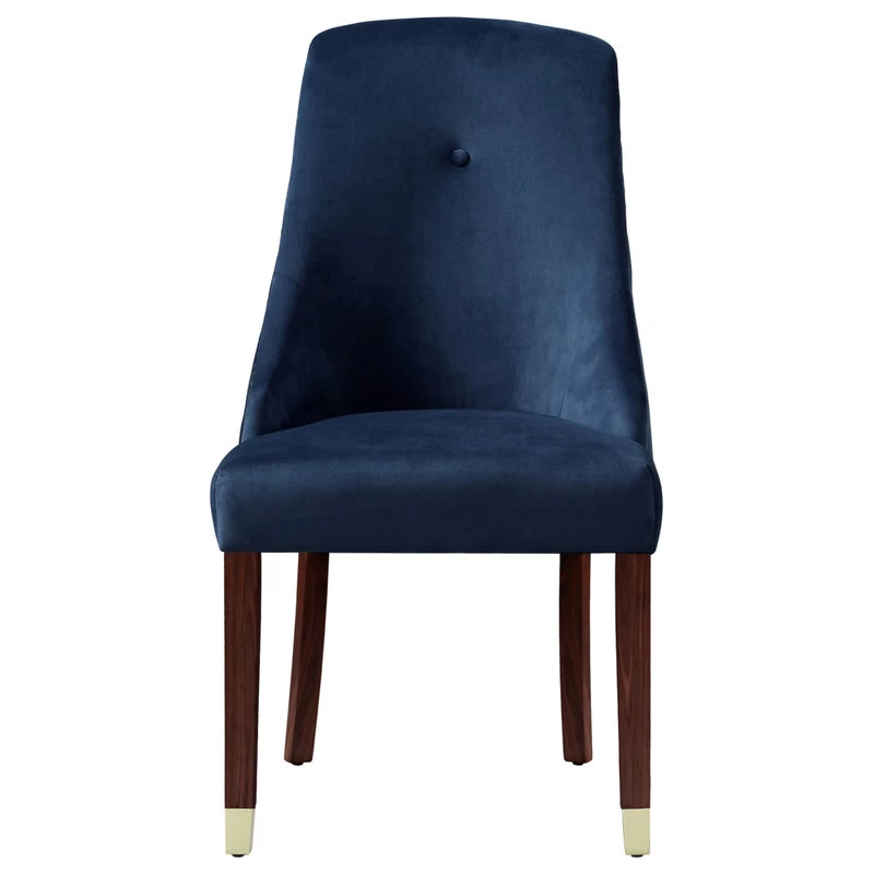 The Grand Dining Chair, Set Of 2, Navy Blue Velvet/Goldtone - Image 4