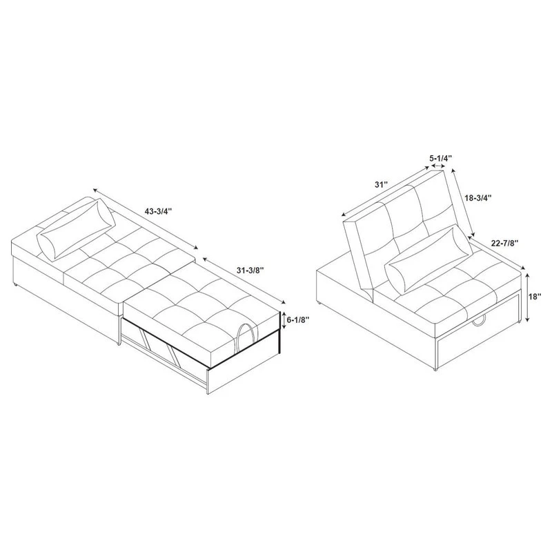 Powell Boone Sofa Bed With Blue Finish D1099S17BL - Image 2