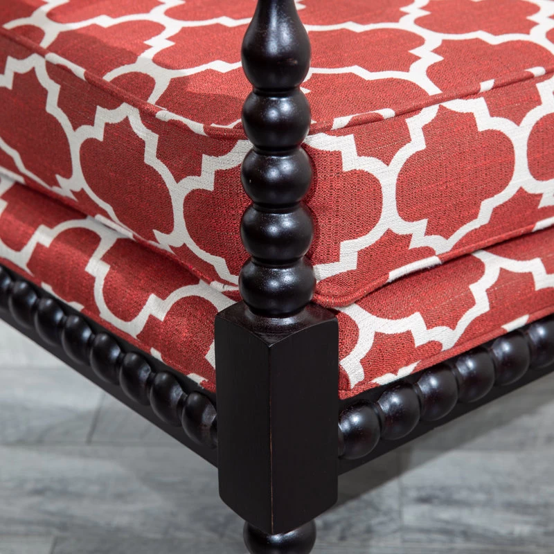 DTY Indoor Living Silverthorne Spindle Chair, Espresso/Red Moroccan Tile - Image 6