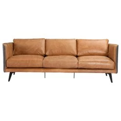 Messina Leather Sofa Cigare Tan Leather