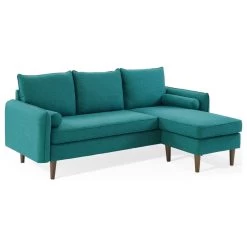 Revive Upholstered Right Or Left Sectional Sofa, Teal