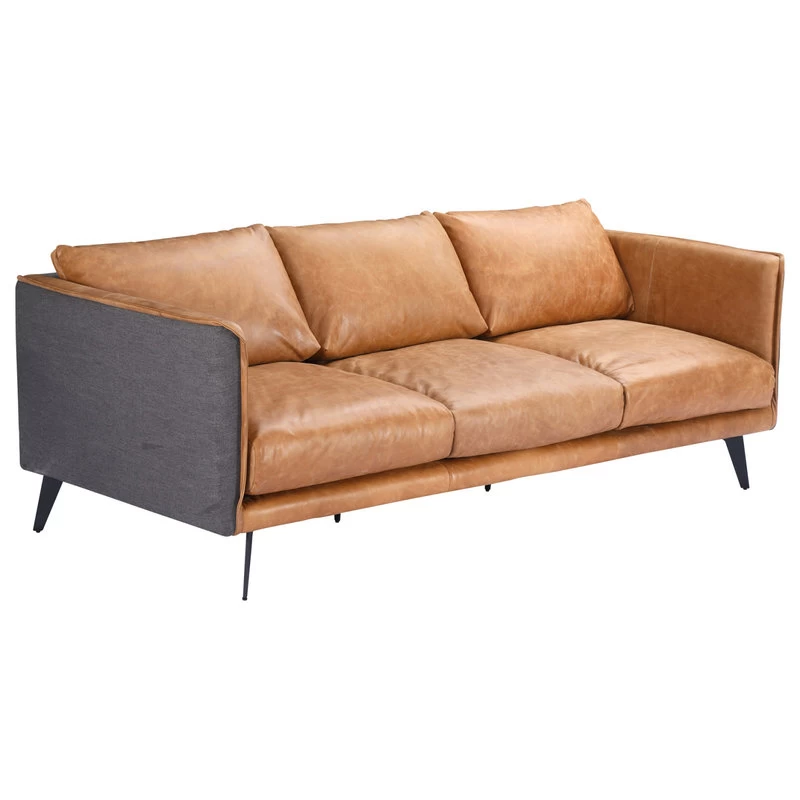 Messina Leather Sofa Cigare Tan Leather - Image 2