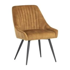 The Remi Dining Chair, Gold, Polyester