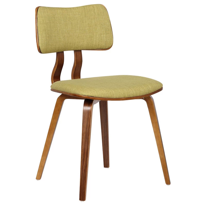 Jaguar Mid-Century Dining Chair, Walnut, Green
