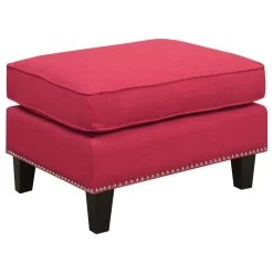 Emery Ottoman, Blue, Berry