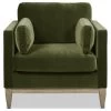 Knox 36" Modern Farmhouse Arm Chair, Olive Green Performance Velvet