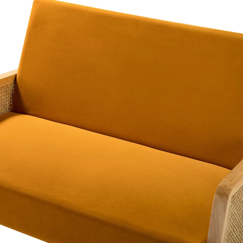 Wicker Arm Loveseat, Yellow - Image 7