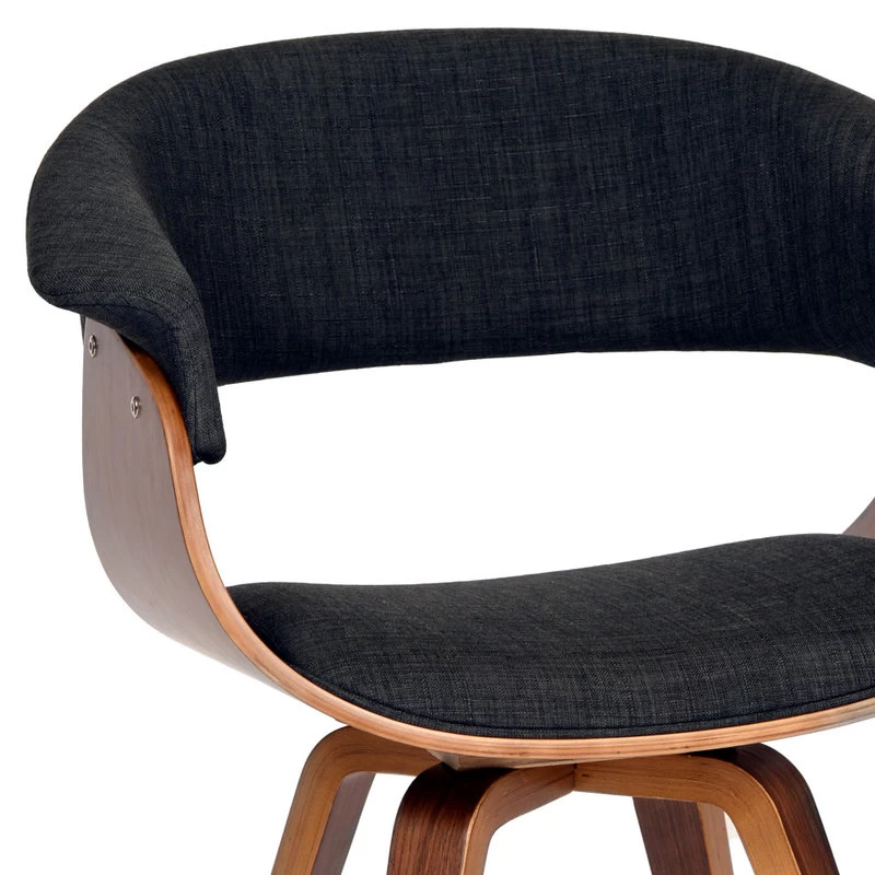 Summer Dining Room Chair, Fabric And Wood, Charcoal And Walnut - Image 5