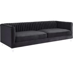 Aviator Velvet Sofa - Gray