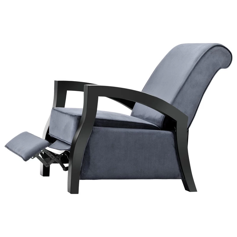 Artiva USA Java Black Premium Gray Microvelvet Recliner, Gray - Image 5
