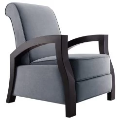 Artiva USA Java Black Premium Gray Microvelvet Recliner, Gray