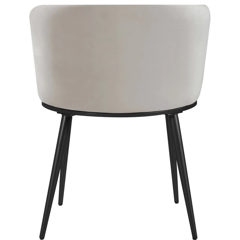 Skylar Dining Chair, Set Of 2, Cream Velvet, Matte Black Iron Legs - Image 3