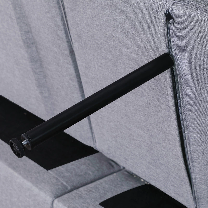 Zoey Linen Convertible Sleeper Loveseat With Side Pocket, Light Gray - Image 8