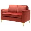Upholstered Sofa With Loose Back, Rust