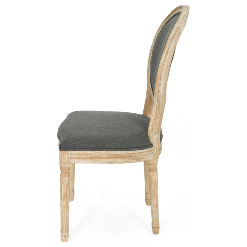 Jerome French Country Dining Chairs, Set Of 4, Blue Floral/Dark Gray/Natural, Fabric, Rubberwood - Image 7