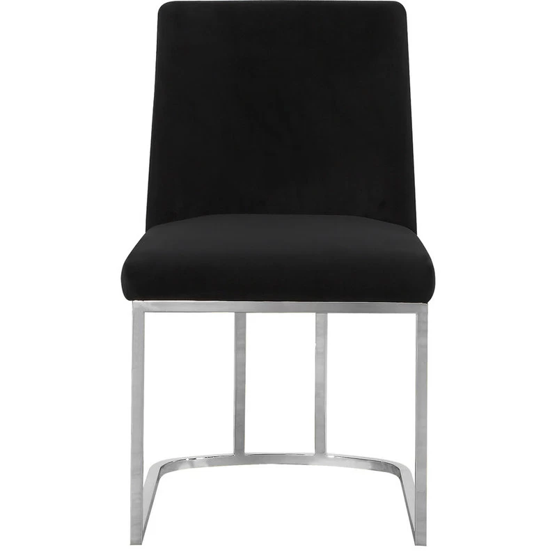 The Josephine Velvet Dining Chair, Black And Silver, Set Of 2 - Image 4