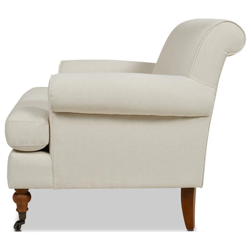 Alana Lawson Accent Arm Chair Metal Casters, Light Beige - Image 7