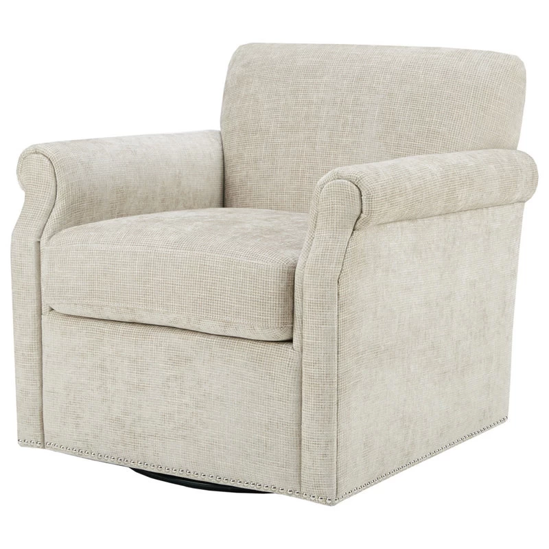 Madison Park Aldrich Armed Lounge Chair With Swivel Base Beige