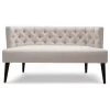 Celine Tufted Settee With Nailhead Accents, Sky Neutral Beige