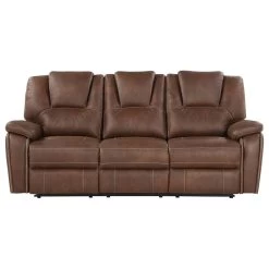 Katrine Manual Reclining Sofa, Brown