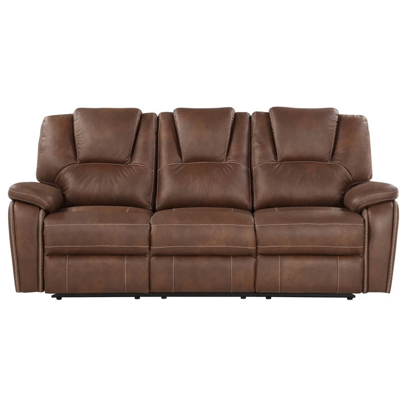 Katrine Manual Reclining Sofa, Brown