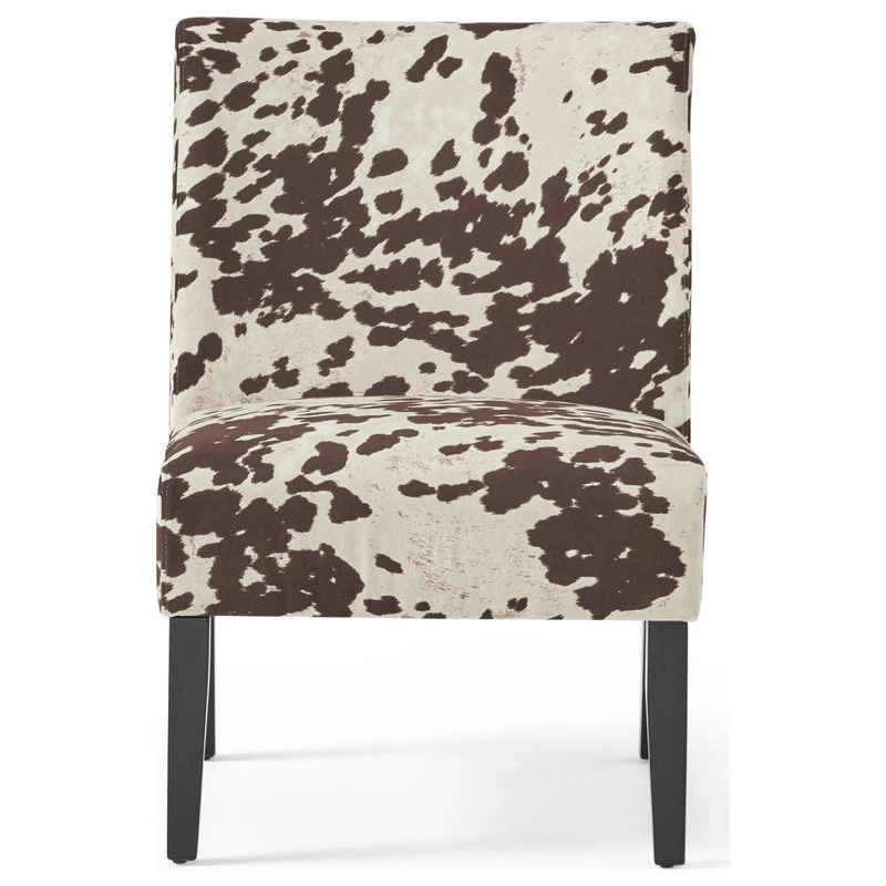 GDF Studio Kalee Contemporary Accent Chair, Cow Print, Matte Black, Fabric - Image 6